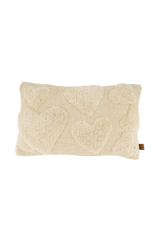 Zusss | Kussen hartjes 30x50cm ecru