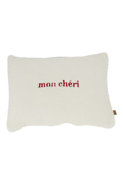 Zusss | Kussen teddy mon cheri 35x25cm wit/rood