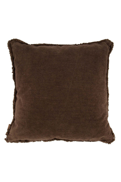 Zusss | Kussen velvet hartjes 45x45cm bruin