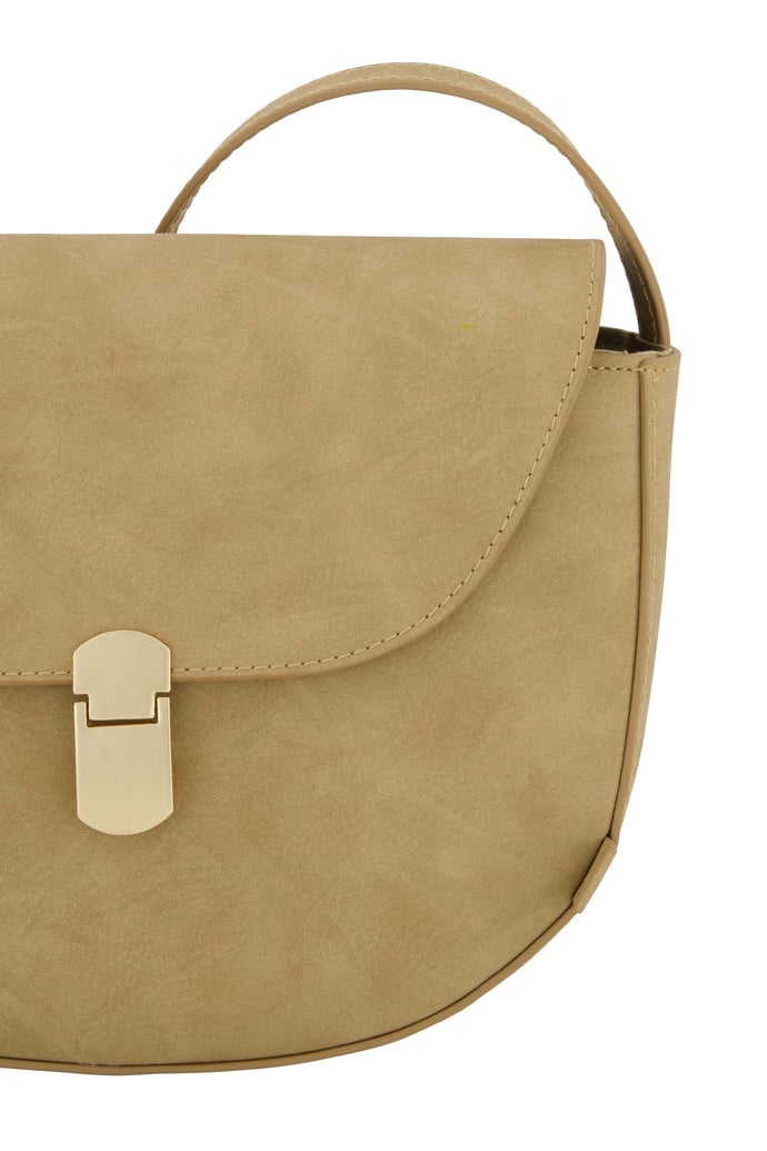 Zusss | Schoudertasje gouden sluiting taupe