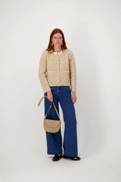 Zusss | Schoudertasje gouden sluiting taupe