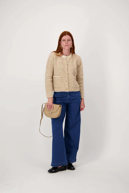 Zusss | Schoudertasje gouden sluiting taupe