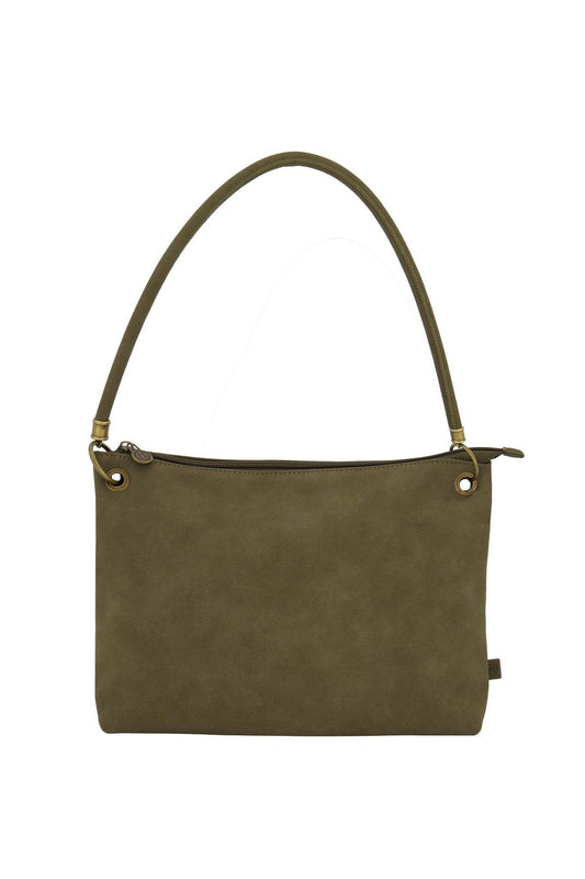 Zusss | Basic schoudertas met hengsel M donkergroen