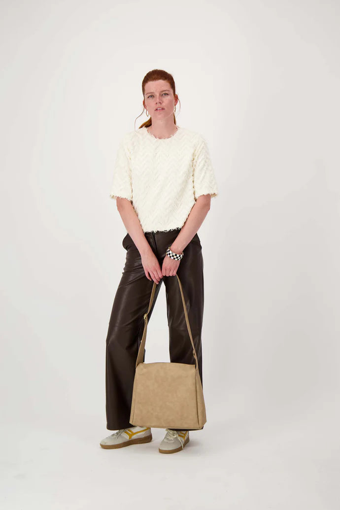 Zusss | Schultertasche mit breitem Riemen, taupe