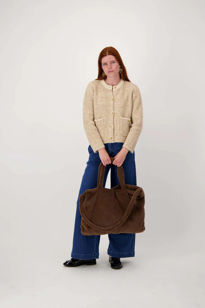 Zusss | Shopper faux fur chocoladebruin