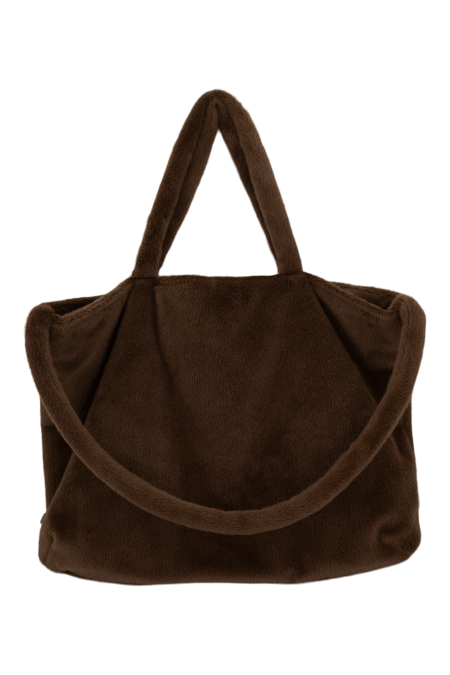 Zusss | Shopper aus Kunstpelz, schokoladenbraun