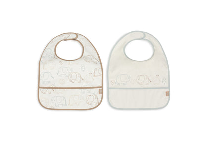 Jollein | Wasserdichte Elefanten-Lätzchen (2er-Pack)