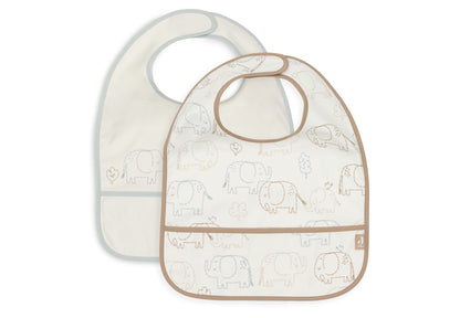 Jollein | Wasserdichte Elefanten-Lätzchen (2er-Pack)