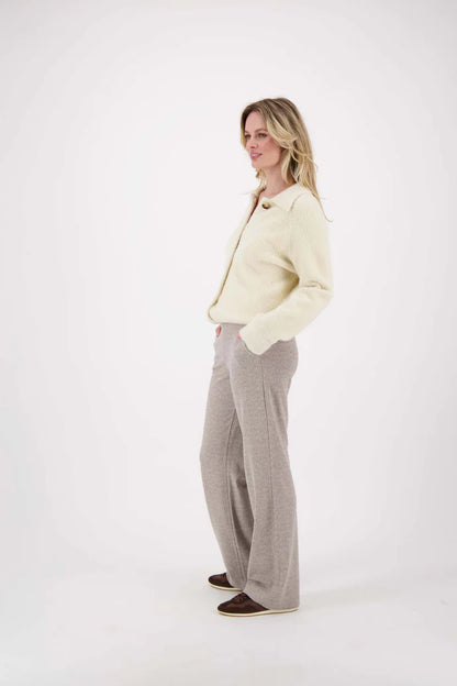 Zusss | Jacquard broek beige