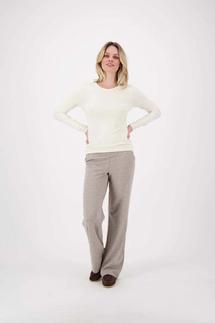 Zusss | Jacquard broek beige