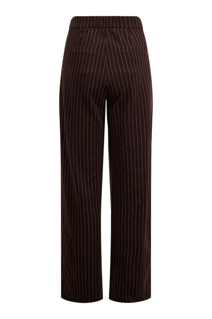 Zusss | Broek met krijtstreep chocoladebruin