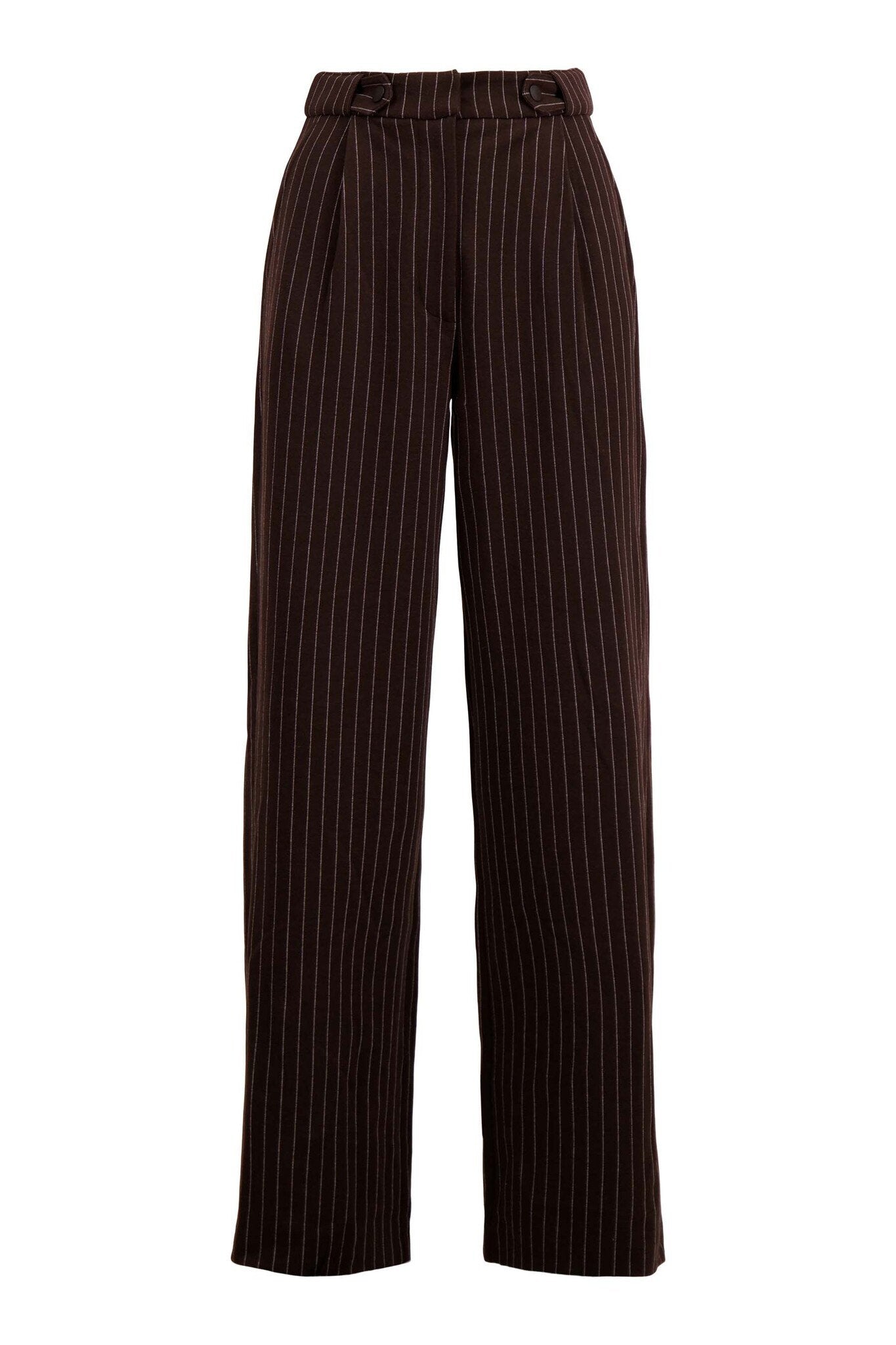 Zusss | Broek met krijtstreep chocoladebruin