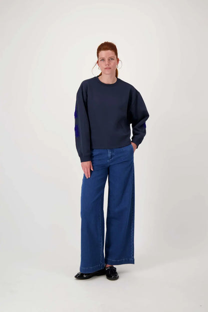 Zusss | Broek van jogger denim mid blue