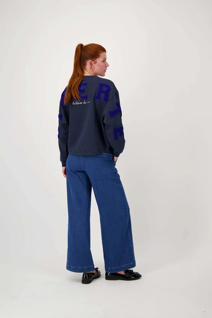 Zusss | Broek van jogger denim mid blue