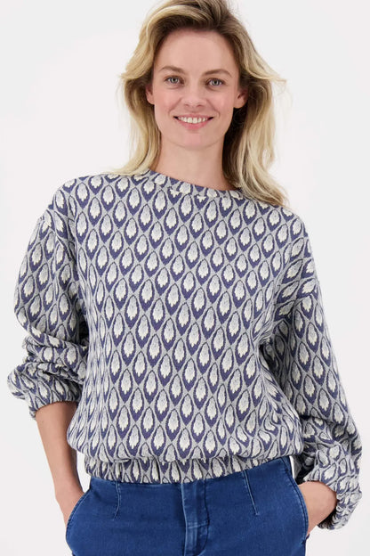 Zusss | Pullover aus Jacquard-Stoff, marineblau