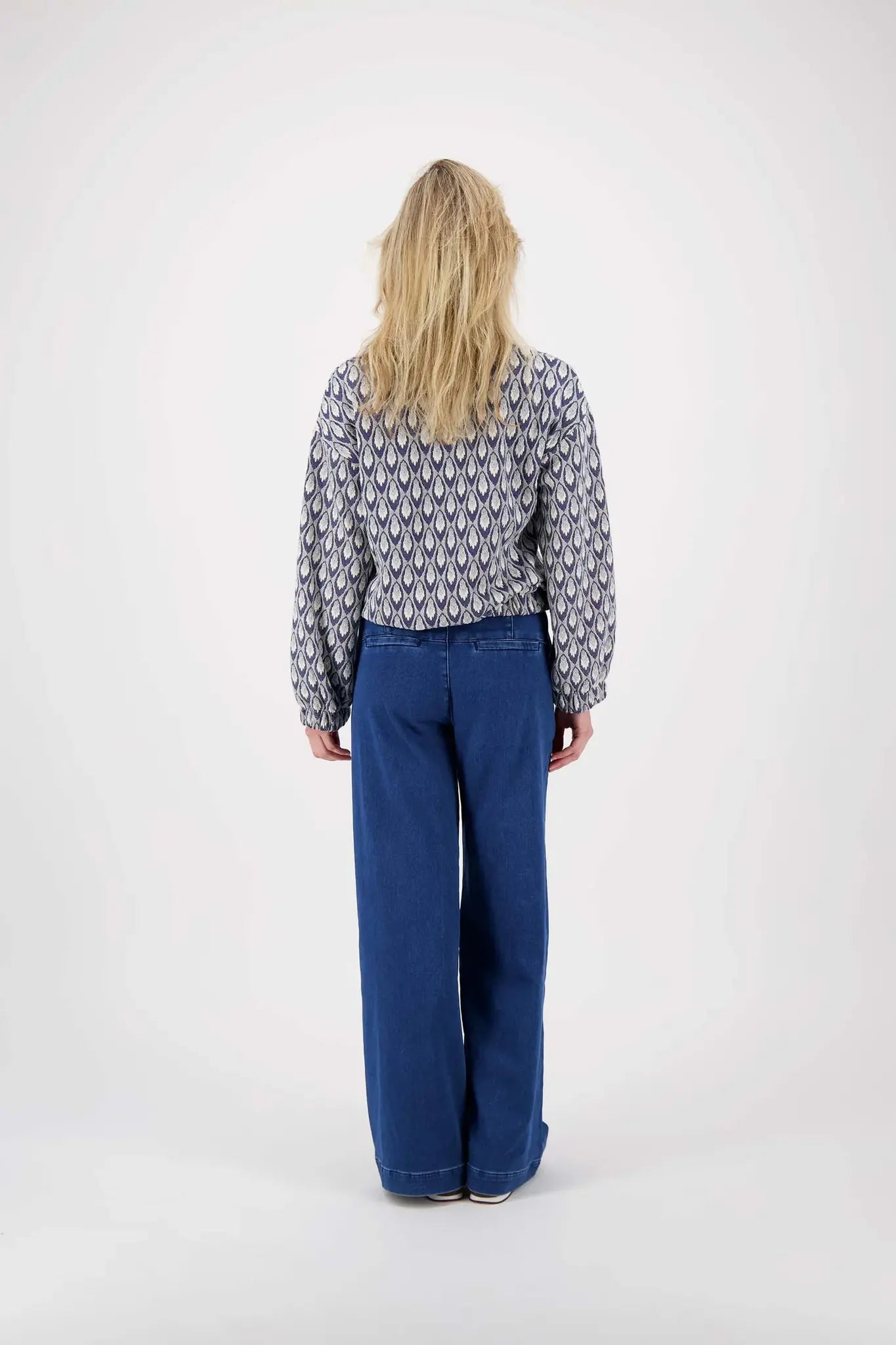 Zusss | Pullover aus Jacquard-Stoff, marineblau