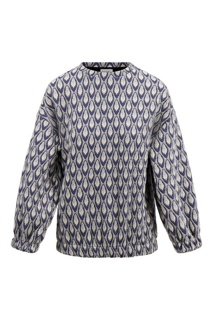 Zusss | Pullover aus Jacquard-Stoff, marineblau