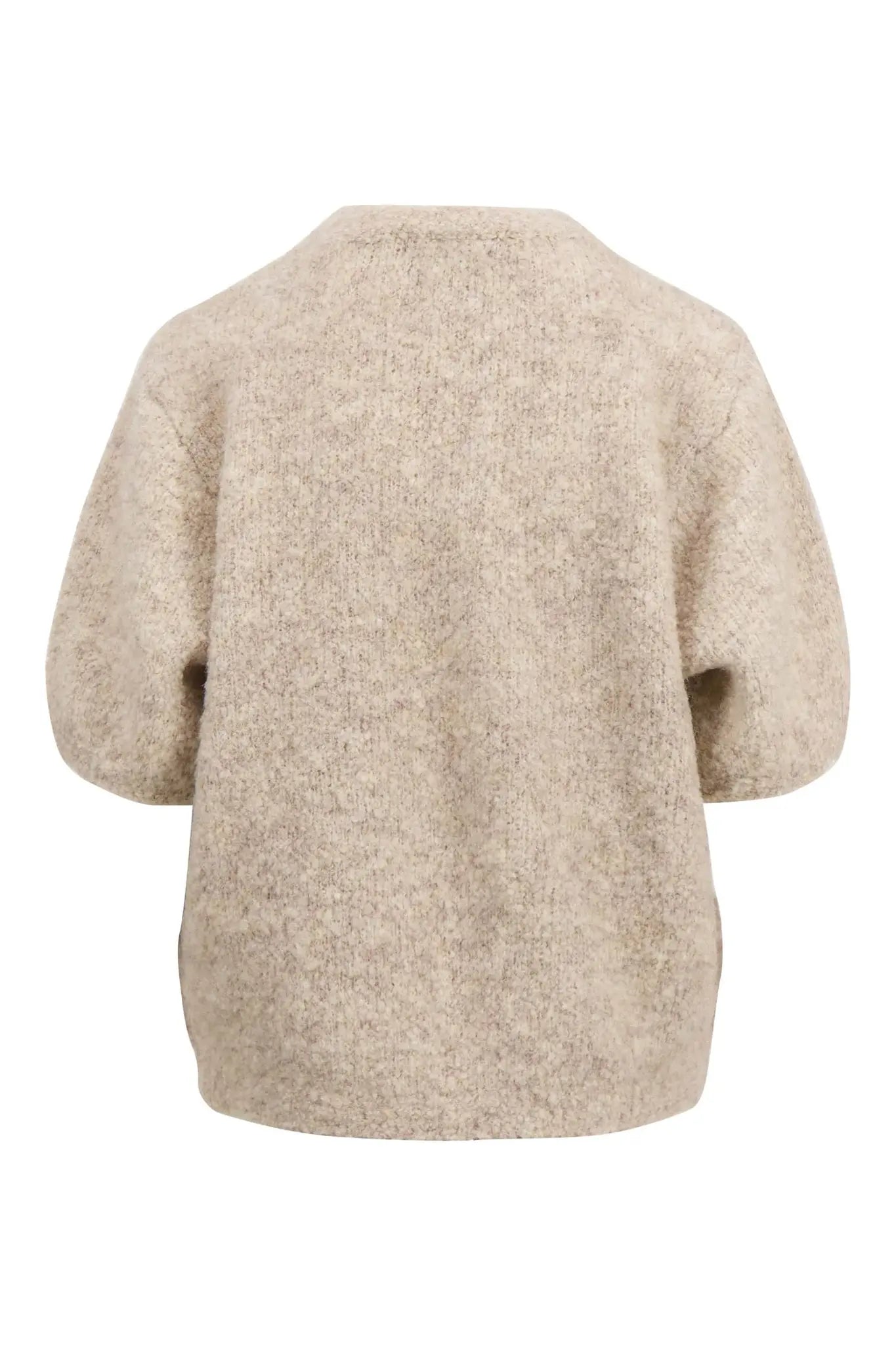 Zusss | Boucle trui met ronde hals beige
