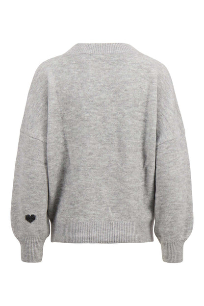Zusss | Trui met hartje middengrijs