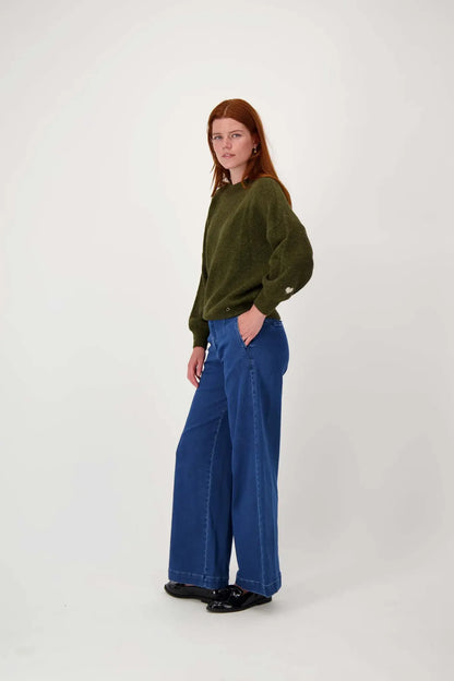 Zusss | Trui met hartje moss green/kit