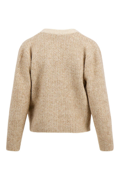 Zusss | Weste aus Jacquardstoff mit Fischgrätmuster, beige