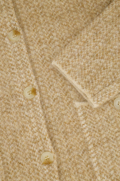 Zusss | Weste aus Jacquardstoff mit Fischgrätmuster, beige