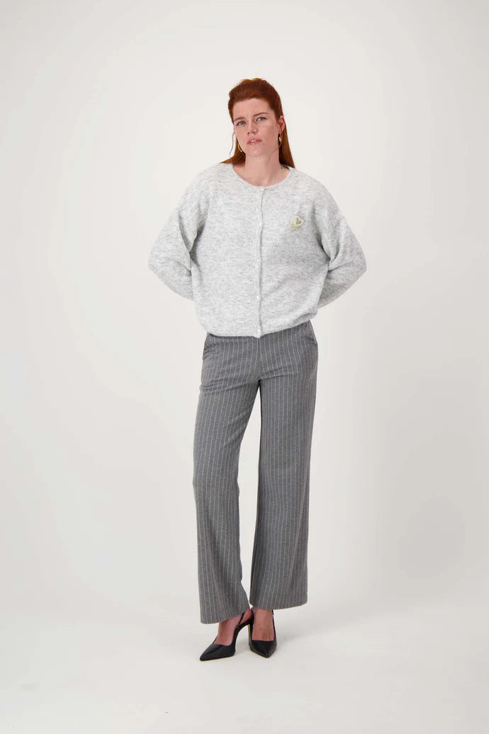 Zusss | Basic-Cardigan in Mittelgrau