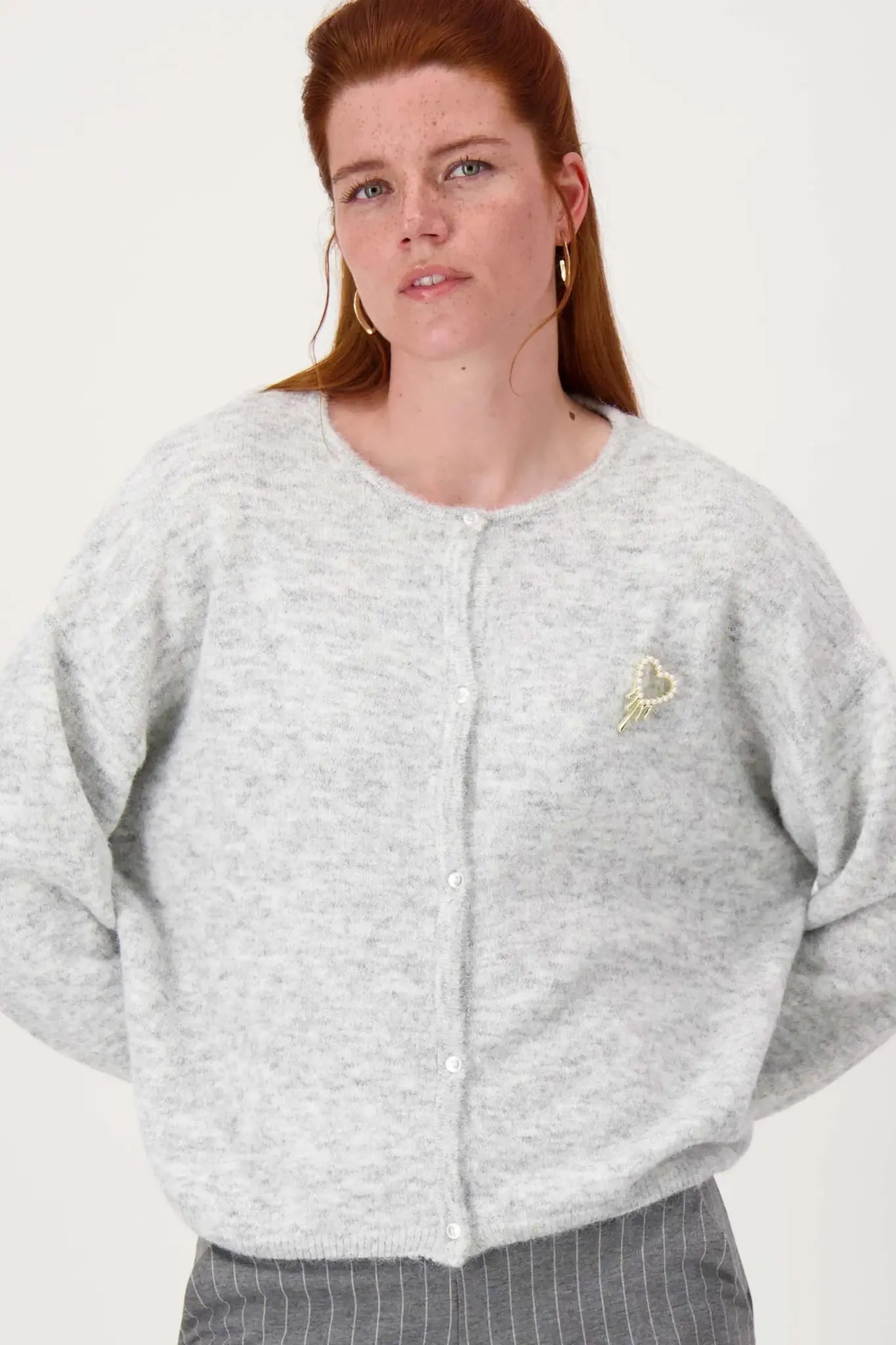 Zusss | Basic-Cardigan in Mittelgrau