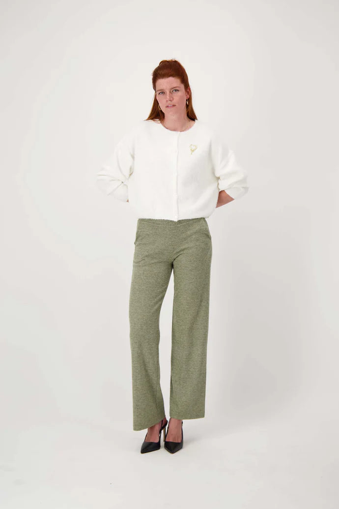 Zusss | Schlichter, cremefarbener Cardigan