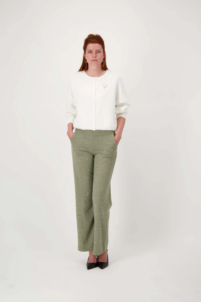 Zusss | Schlichter, cremefarbener Cardigan