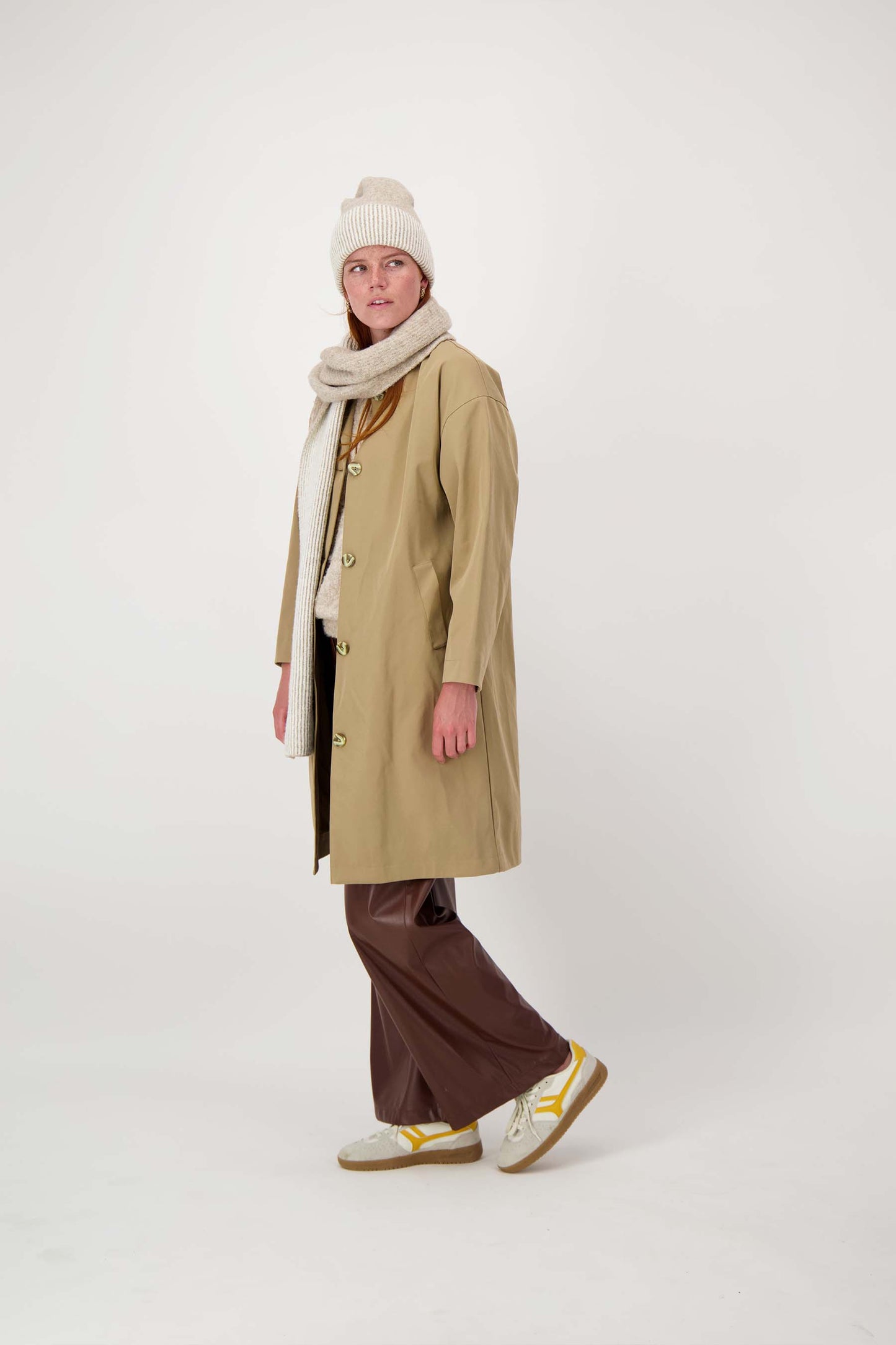 Zusss | Gebreide muts met tipping taupe