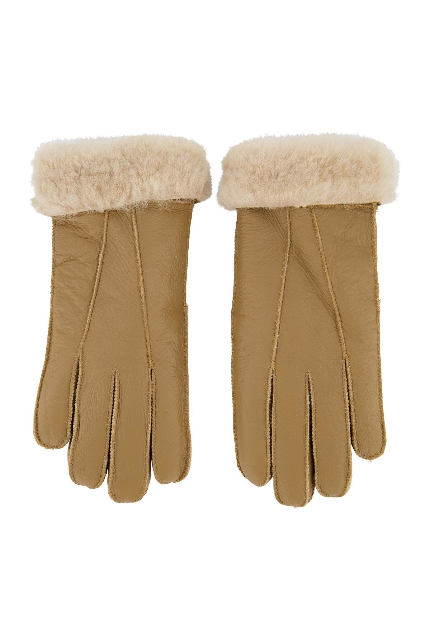 Zusss | Handschuhe aus echtem Leder, taupe