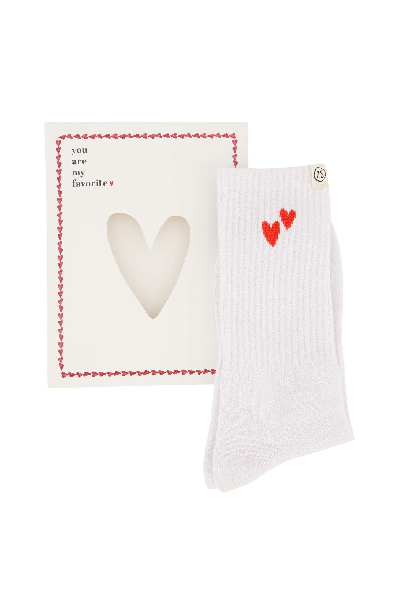 Zusss | Socken in einer Box weiß/rot
