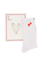 Zusss | Socken in einer Box weiß/rot