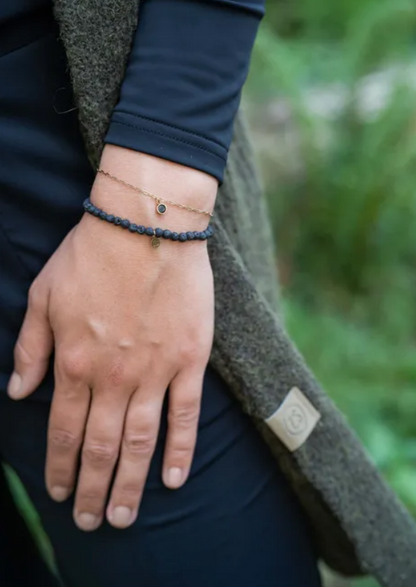 Zusss | Schakelarmband met muntje zwart/goud