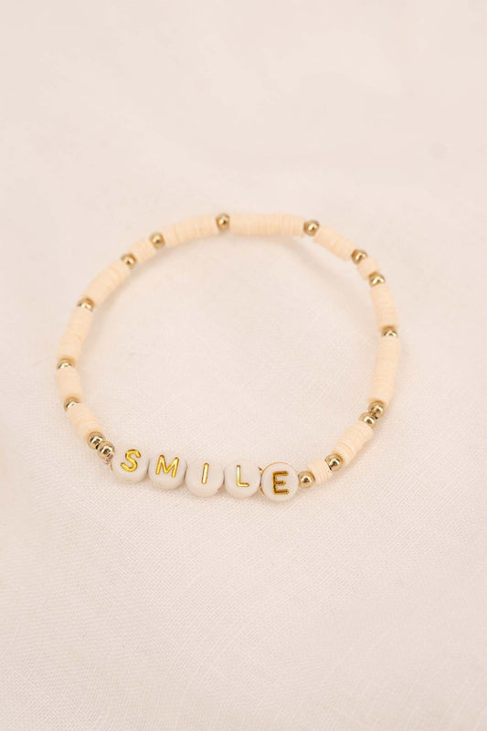 Zusss | Kralenarmband smile offwhite