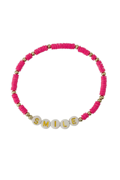 Zusss | Kralenarmband smile felroze