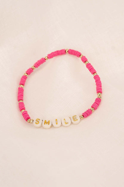 Zusss | Kralenarmband smile felroze