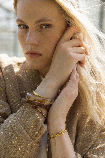 Zusss | Armband plat visgraat goud