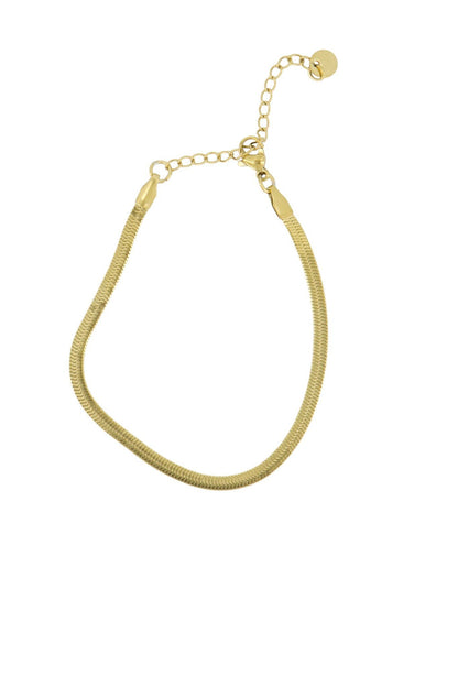 Zusss | Flaches Goldarmband im Fischgrätmuster