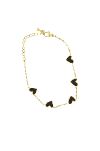 Zusss | Armband mit schwarzen Herzen