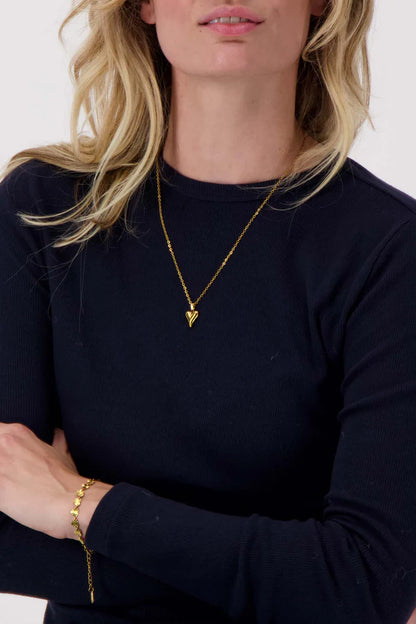 Zusss | Armband met structuur hartjes goud