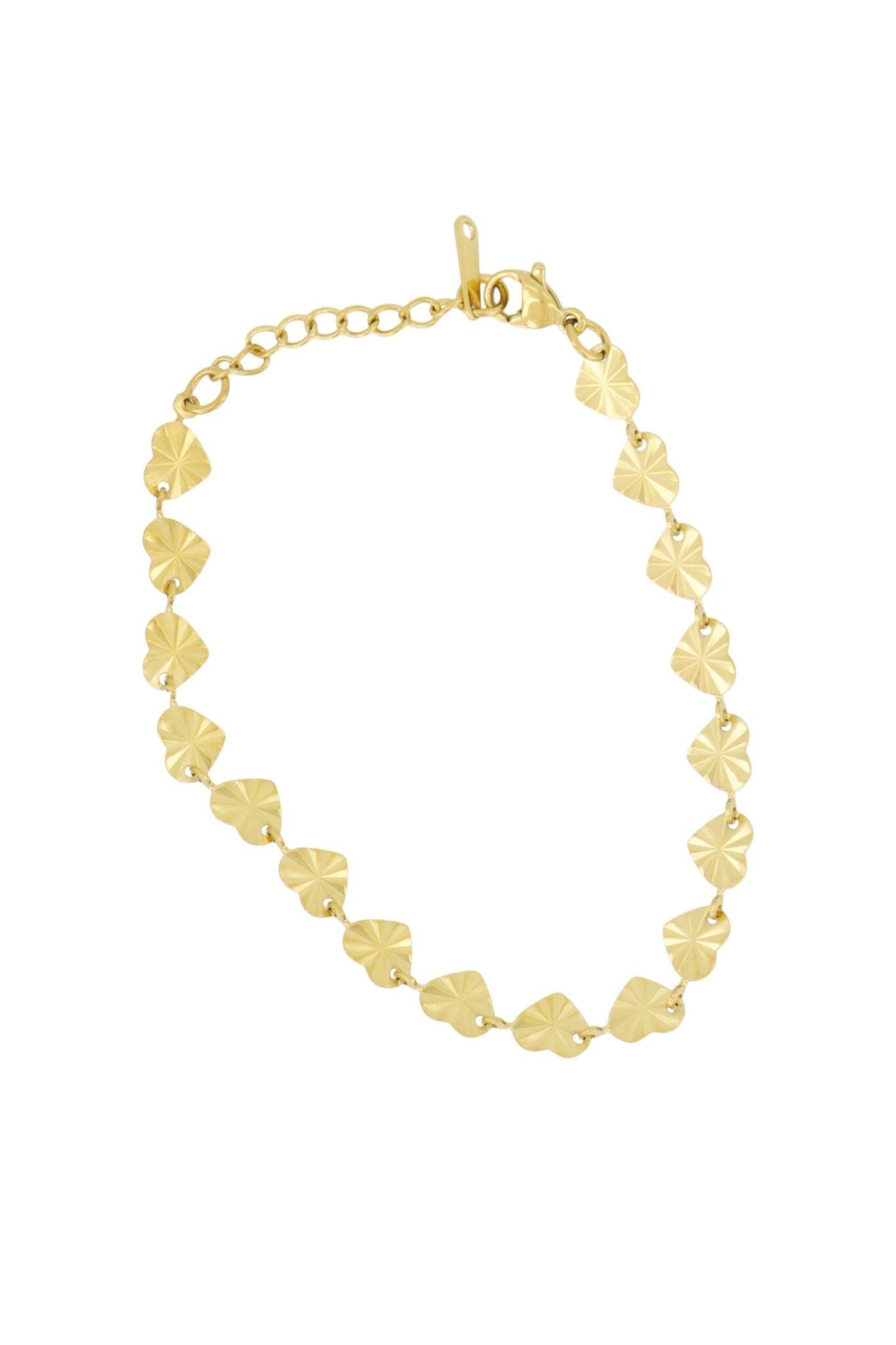 Zusss | Armband met structuur hartjes goud