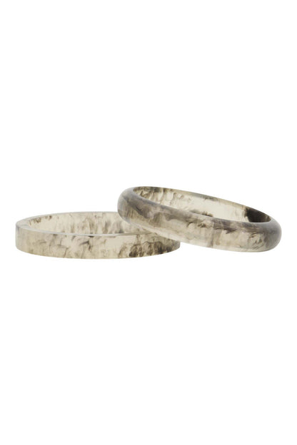 Zusss | Armbänder aus Kunstharz, 2er-Set, beige
