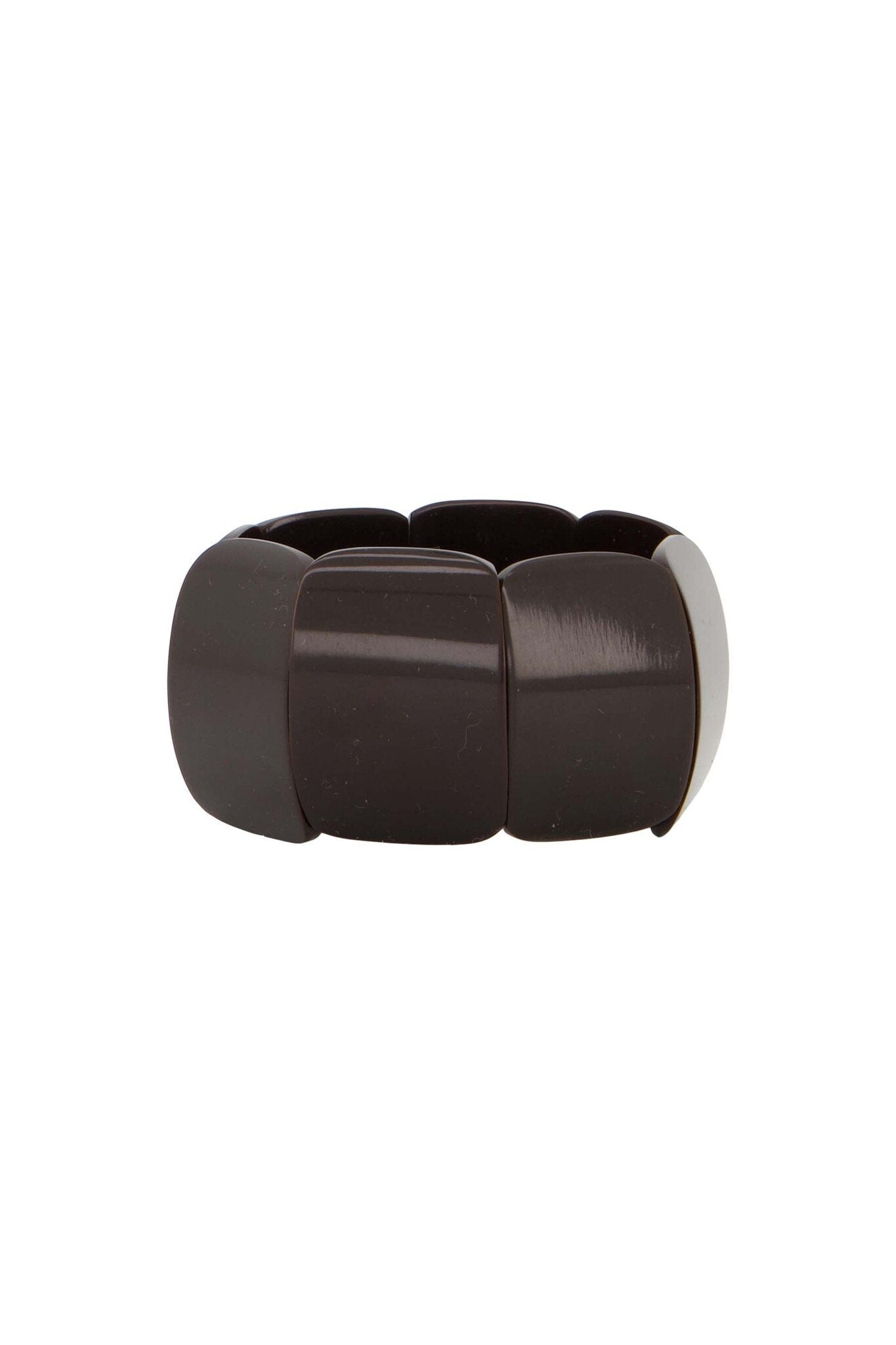 Zusss | Armband mit breiten Perlen, schokoladenbraun