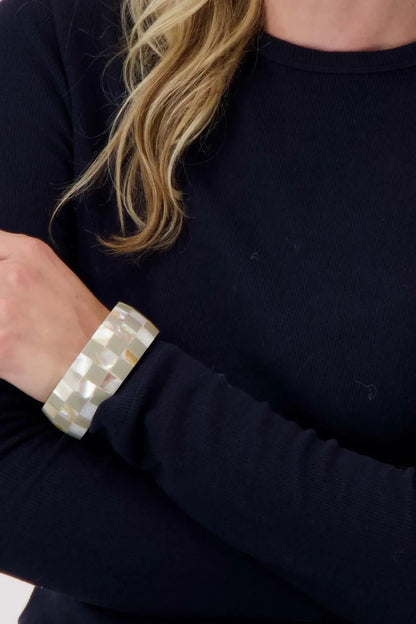 Zusss | Armband brede blok off white