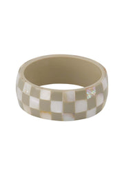 Zusss | Armband, breiter Block, cremeweiß
