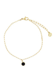 Zusss | Schakelarmband met muntje zwart/goud