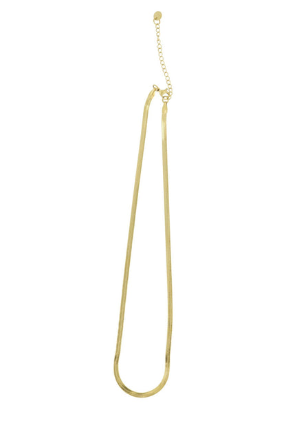 Zusss | Platte ketting met visgraatstructuur goud