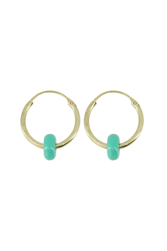 Zusss | Oorbellen met rondje turquoise